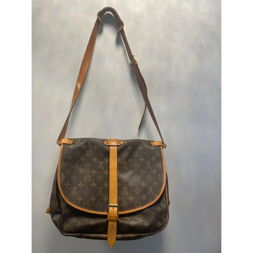 Authentic Louis‎ Vuitton Monogram Saumur 35 Shoulder Cross Bag M42254 LV 4581H